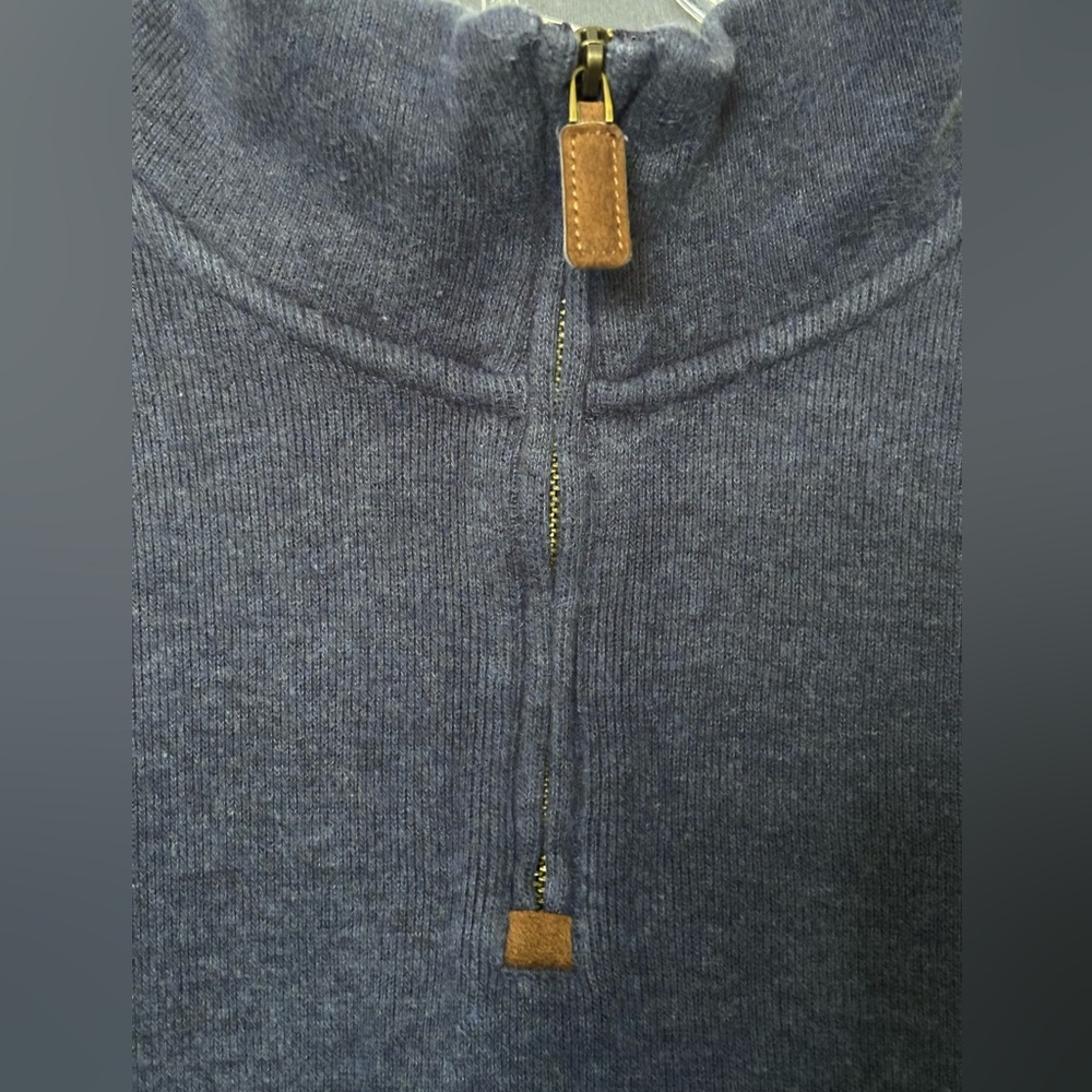 Polo Ralph Lauren Men’s Blue Quarter-Zip Pullover with Red Pony Emblem Size XL - Picture 3 of 9